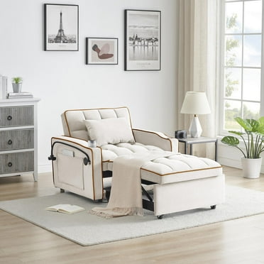 1 versatile foldable sofa bed in 3 lengths, modern sofa sofa sofa velvet pull-out bed, adjustable back and with USB port and ashtray and swivel phone stand
