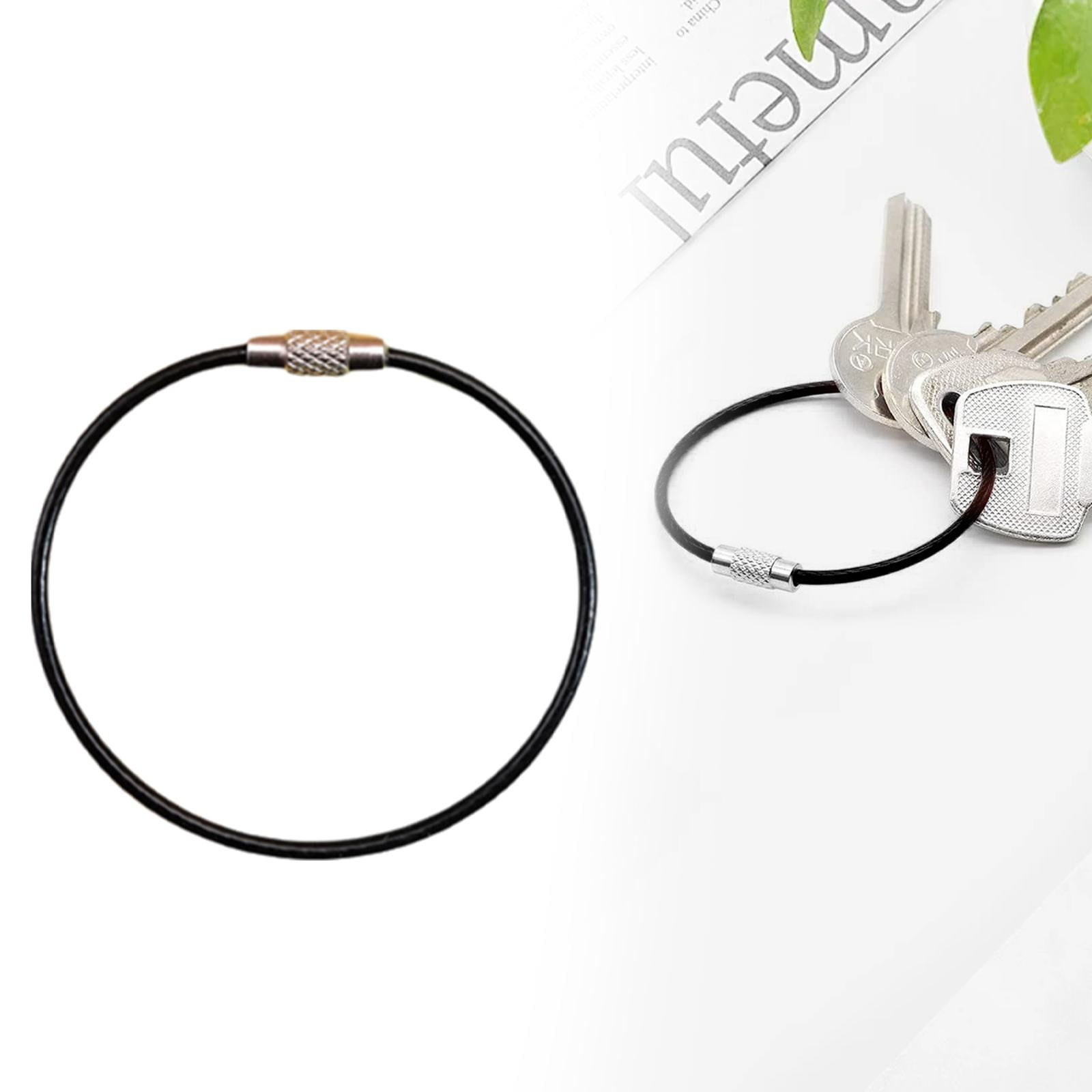 1 wire rope ring connector10 Wire Rope Ring Connectors Keychain Lanyard ...