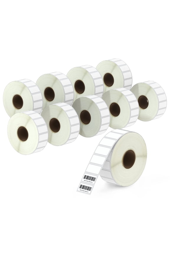 1" x 0.5" (25 mm x 13 mm) Small Labels Compatible with Zebra & More Label Printer,Premium Adhesive & Perforated [10 Rolls, 24300 Labels]