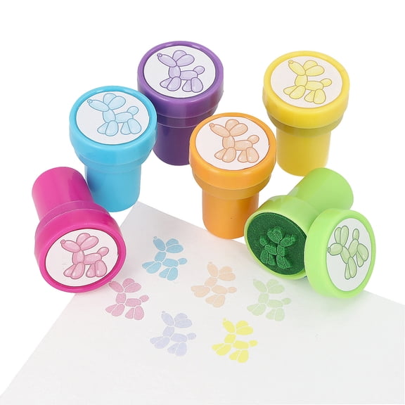 1" x 1 1/2" Mini Bright Color Balloon Animal Plastic Stampers - 24 Pieces