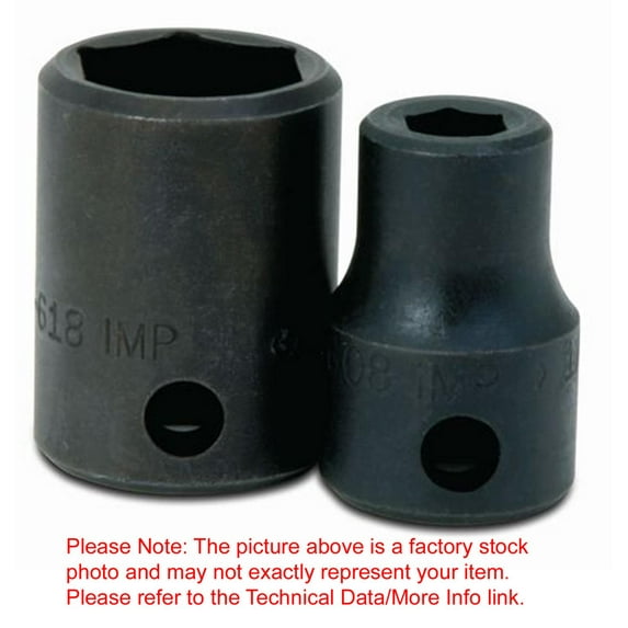 1" x 1/2" Drive 12 Point Shallow Supertorque™ Socket, Black Industrial Finish. Suitable For Impact Use. Williams® # JHW35532
