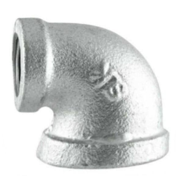 1 x 1/2" Galvanized Malleable Iron Pipe 90 Reducing Elbow