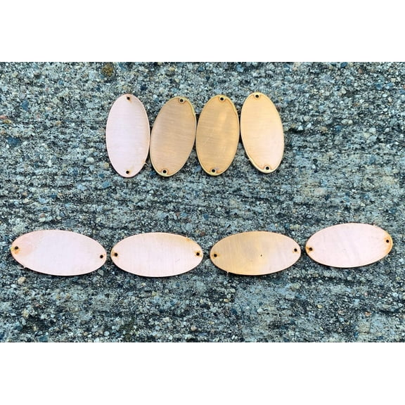 1"x 1/2" Oval Copper Connector Links with Holes (10 Pack)