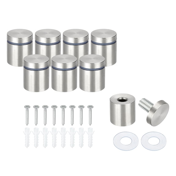 1" x 1.2" Standoff Screws, 8Pcs Stainless Steel Wall Mount Sign Screw Stand Off Mounting Hardware Advertising Nail for Hanging Acrylic Picture Frame