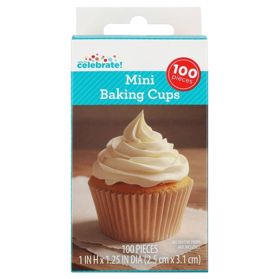 1" x 1.25" Kraft Mini Baking Cups, 100 Count, by Way To Celebrate