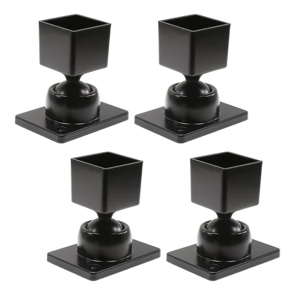 1" x 1" Adjustable Swivel Ball Bracket Aluminum Fence - Residential Rail Mounts | Black | Pack of 4