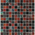 thumbnail image 1 of 1 x 1 Hand Color Stone And Glass Square Red, Gray, Black Mixed, 1 of 1