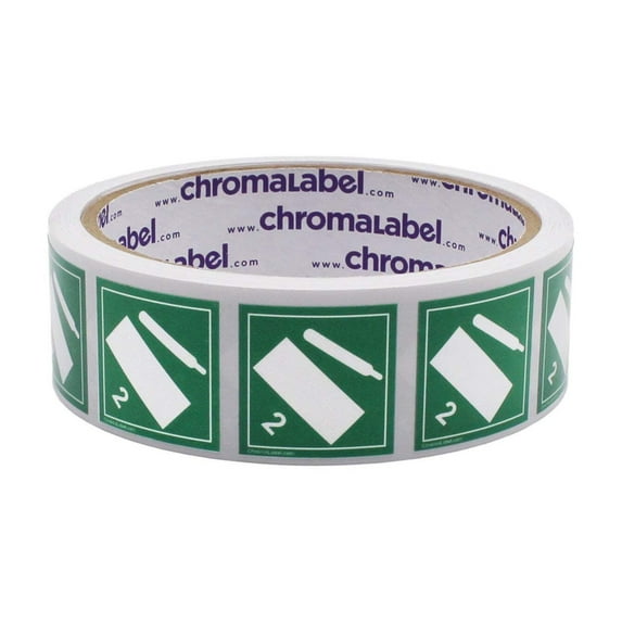 1" x 1" Permanent Durable D.O.T. Hazard Labels: Class 2 Blank Non-Flammable Gas, 250/Roll