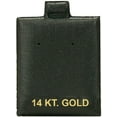 thumbnail image 1 of 1" x 1" Puff Pad Earring Card Jewelry Display Pack of 100 - Black-10KT Imprinted, 1 of 1