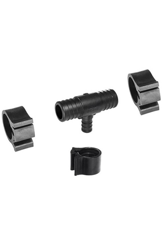 1 x 1 x 0.5 in. Reducing Tee, Black