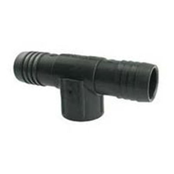 1 x 1 x 0.75 in. Boshart Combination Hose Reducing Tee, Black - Polyethylene
