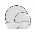 thumbnail image 1 of 1 x 1 x 1 in. Bistro Band Porcelain Dinnerware Set, Blue - 16 Piece, 1 of 1