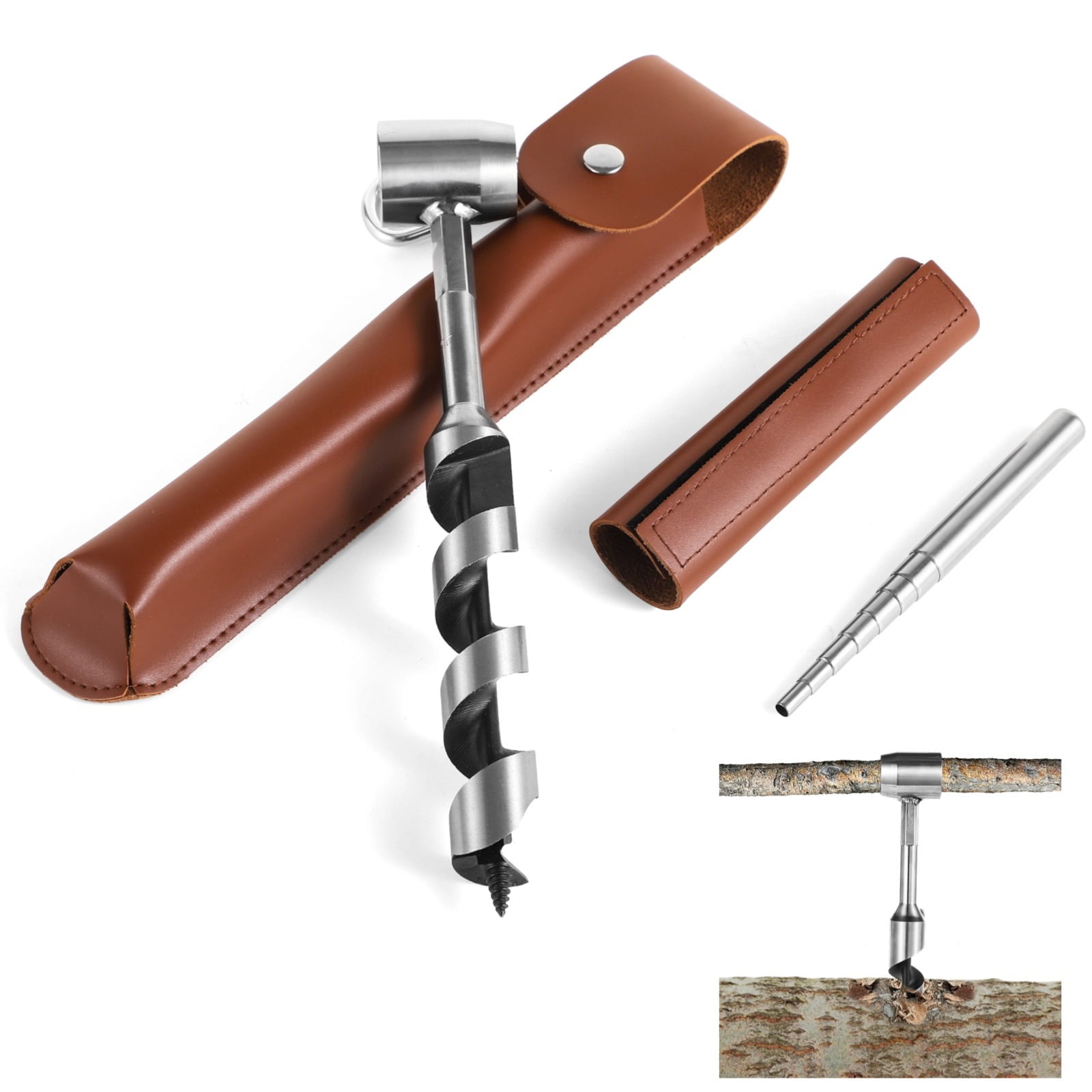 x 10 Inches Hand Auger Drill Set, Scotch Eye Wood Drill, Hand