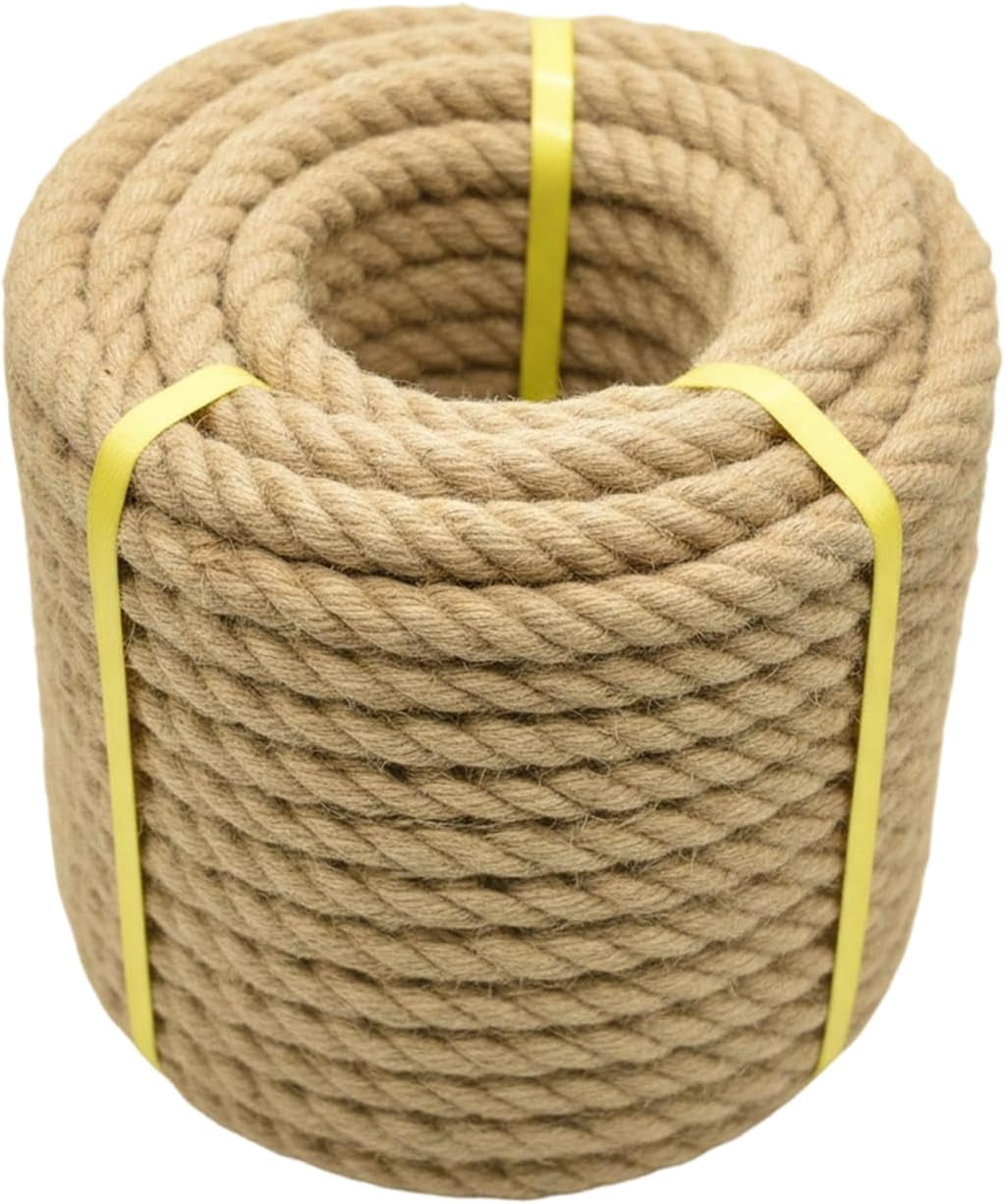 1 in x 100 ft Jute Rope Natural Thick Heavy Hemp Rope Nautical Ropes ...