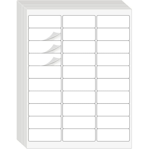 1" x 2-5/8" Address Labels 900 Labels Sticker Paper for Laser/Ink Jet Printer mailing Labels 8.5"×11" White 30 per Sheet