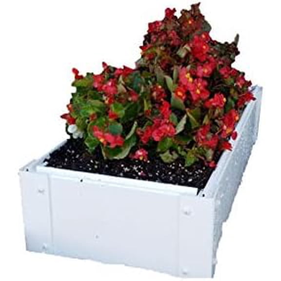 1 x 2 Stack-able, White, Vinyl, Raised Garden Bed$$Garden & Patio