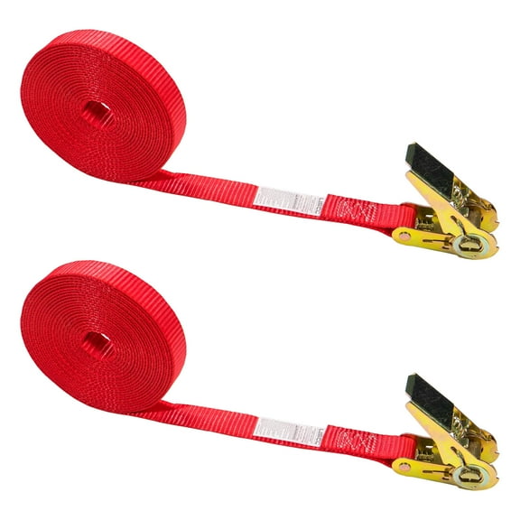 1" x 20' Red Endless Ratchet Strap - 2 Pack