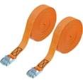 thumbnail image 1 of 1" x 20 ft Lashing Strap with Buckles, 2 Pcs Cam Buckle Tie Down Straps Adjustable Heavy Duty Secure Cinch Straps Up to 551 lbs for Cargo Kayak Bicycles, Orange, 1 of 7