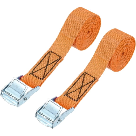 1" x 20 ft Lashing Strap with Buckles, 2 Pcs Cam Buckle Tie Down Straps Adjustable Heavy Duty Secure Cinch Straps Up to 551 lbs for Cargo Kayak Bicycles, Orange