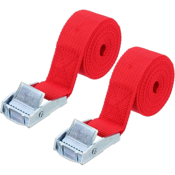 1" x 20 ft Lashing Strap with Buckles, 2 Pcs Cam Buckle Tie Down Straps Adjustable Heavy Duty Secure Cinch Straps Up to 551 lbs for Cargo Kayak Bicycles, Orange