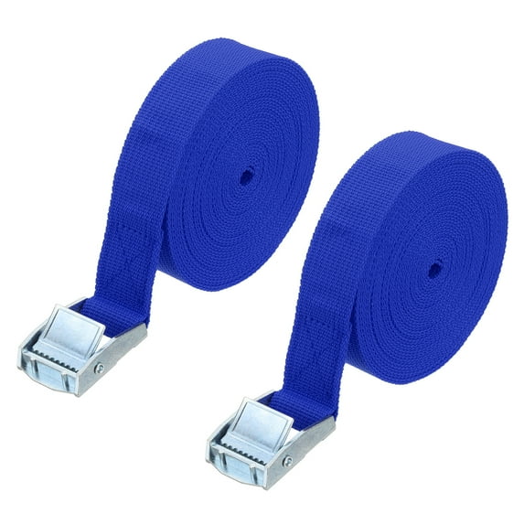 1" x 20 ft Lashing Strap with Buckles, 2 Pcs Cam Buckle Tie Down Straps Cinch Straps Up to 551 lbs, Blue