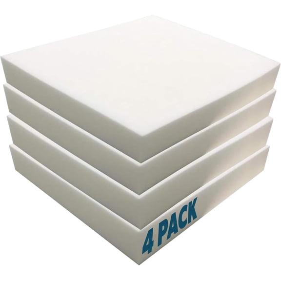 1" x 22" x 24" High Density Upholstery Foam Padding for Cushions and Seat Repair, Thick-Custom Pillow, Chair, and Couch Cushion Replacement Foam, Craft Upholstery Supplies, 4-Pack