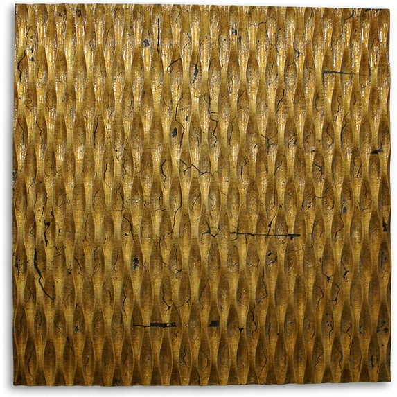 1" x 24" x 24" Gold, Metallic Ridge - Wall Art