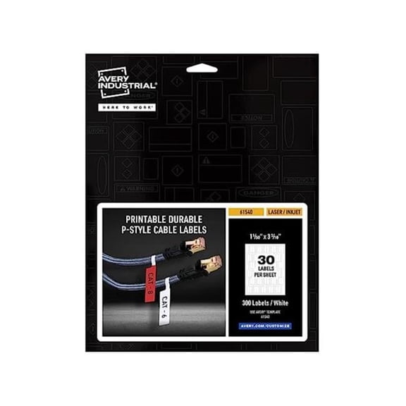 1 x 3.3 in. P-Style Self-Adhesive Cord Cable Labels