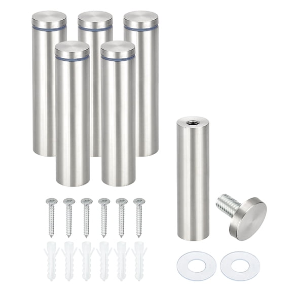 1" x 3.9" Standoff Screws, 6Pcs Stainless Steel Wall Mount Sign Screw Stand Off Mounting Hardware Advertising Nail for Hanging Acrylic Picture Frame