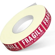 1" x 3" Fragile Handle with Care Warning Stickers, Tape 1 Pack
