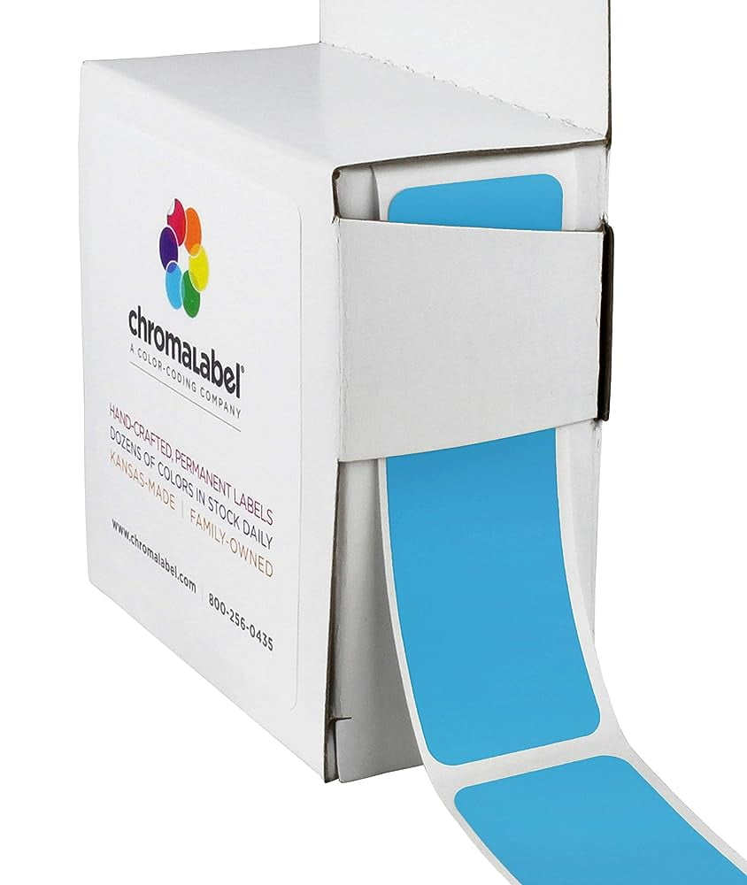 1 x 3 Inch Permanent Color Code Rectangle Labels, 100 Stickers per