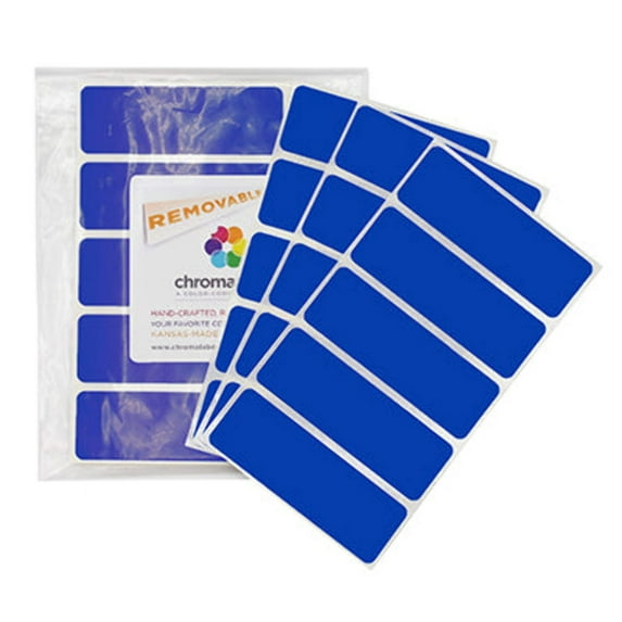 1" x 3" Removable Color-Code Rectangle Labels: 150/Pack