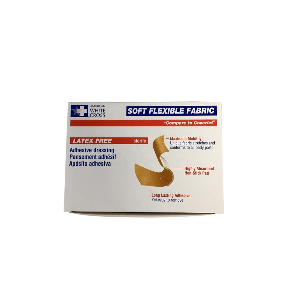 American White Cross 2 x 3 in. Soft Flexible Fabric Adhesive Sterile Strips