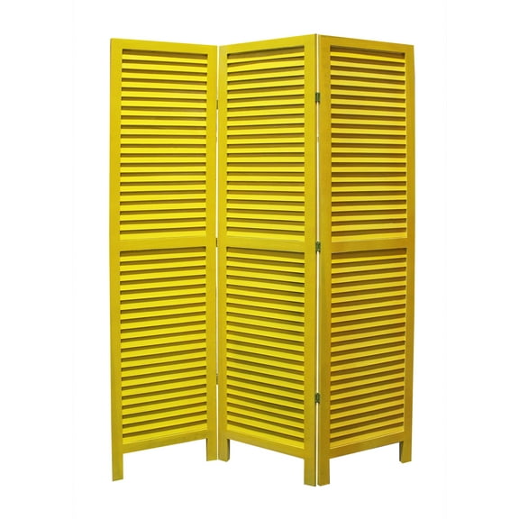 1" x 48" x 67" Yellow, Wood, Shutter - Screen