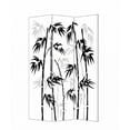 thumbnail image 1 of 1" x 48" x 72" Multi Color Wood Canvas Bamboo Leaf  Screen, 1 of 3