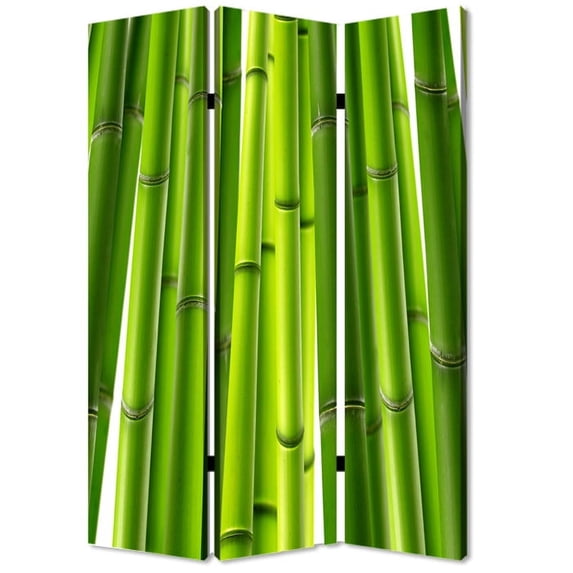 1" x 48" x 72" Multi-Color, Wood, Canvas, Bamboo - Screen