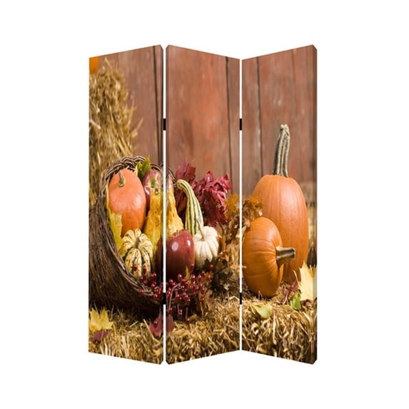 48 X 72 Multi Color Wood Canvas Harvest Screen