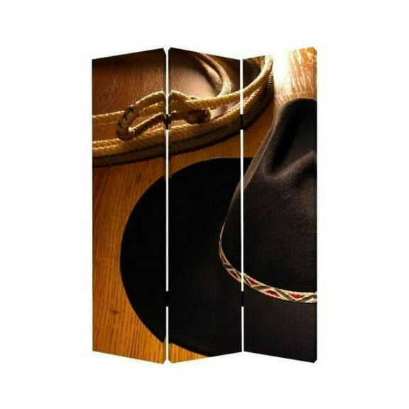 1" x 48" x 72" Multi Color Wood Canvas Round Up  Screen