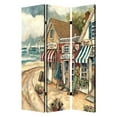 thumbnail image 1 of 1" x 48" x 72" Multi-Color, Wood, Canvas, Seaside Town Slate - Screen, 1 of 2