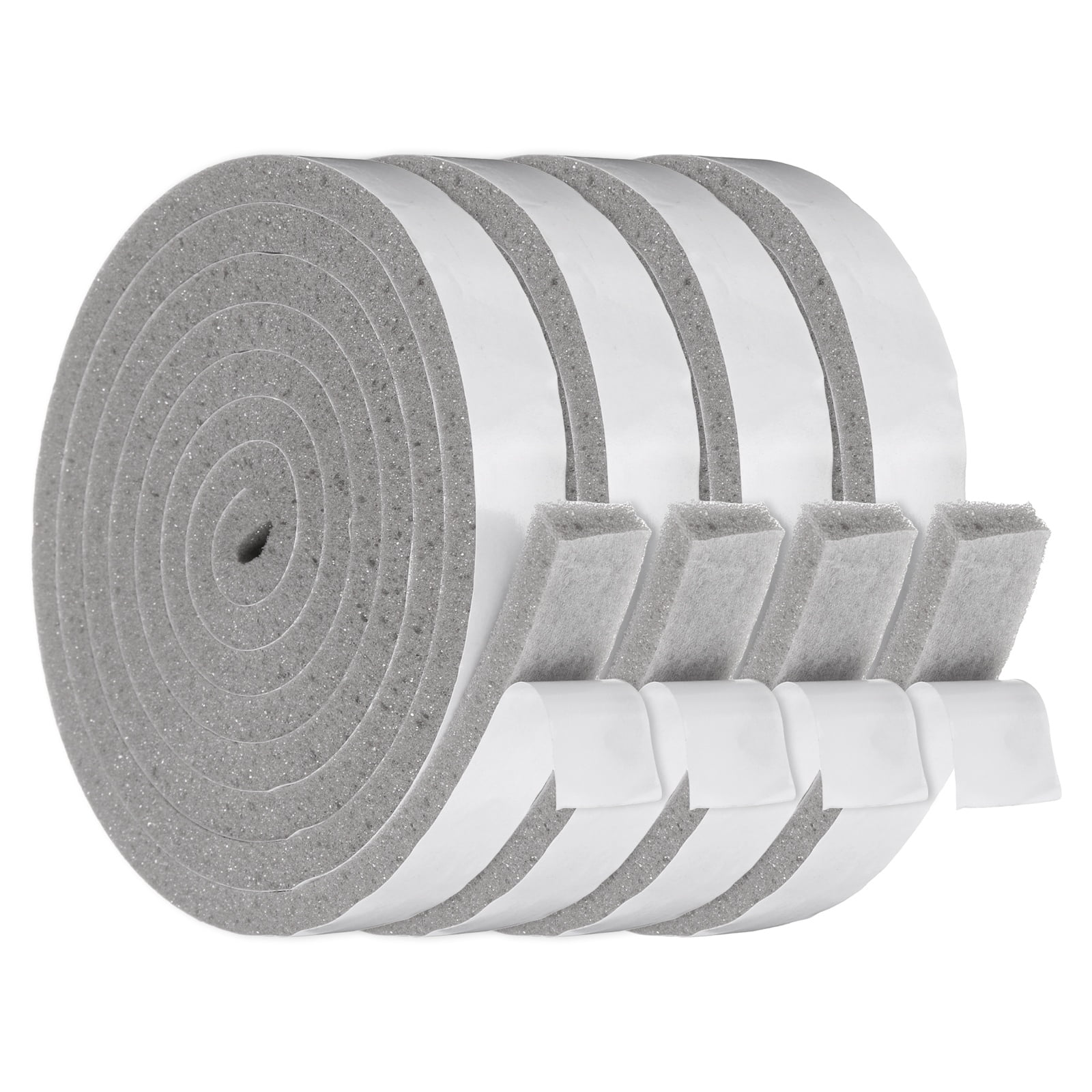 1" x 5/16" Foam Weather Stripping, Self Adhesive Door Seal Insulation Strips, Soundproofing Foam Seal Tape for Door/Window, Air Conditioning (26.25 Ft Total Length in 4 Roll)