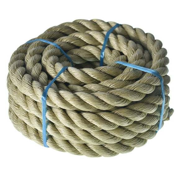 1 in x 50 ft Twisted ProManila - UnManila Rope, Twisted 7 Strand Polypropylene Cord for Indoor Outdoor Use, Tan Rope Cordage for Decor, Crafts, Sporting, and Landscaping