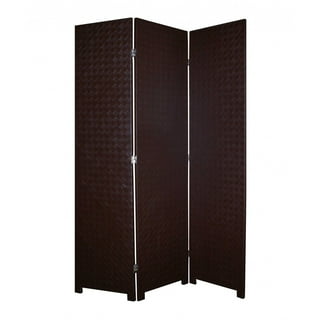 1 X 52 X 71 Brown Criss Cross Faux Leather Screen 1 X 52 X 71 Brown Criss Cross Faux Leather Screen