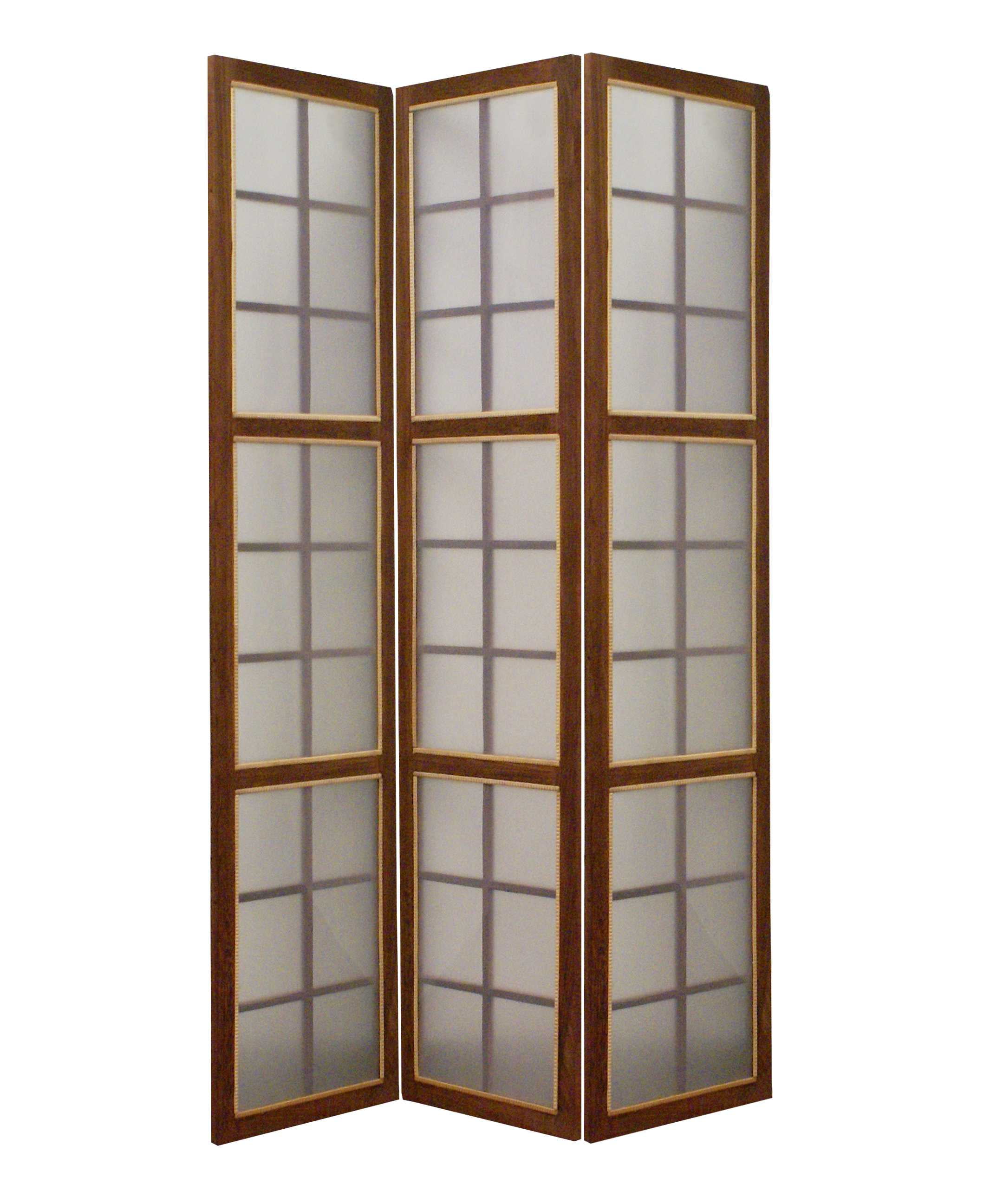 1" x 53" x 71" Brown Moroccan Wood Screen