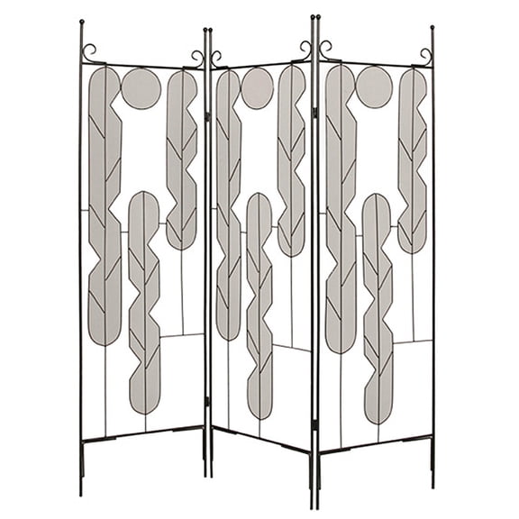 1" x 58" x 71" Black Iron Art Screen