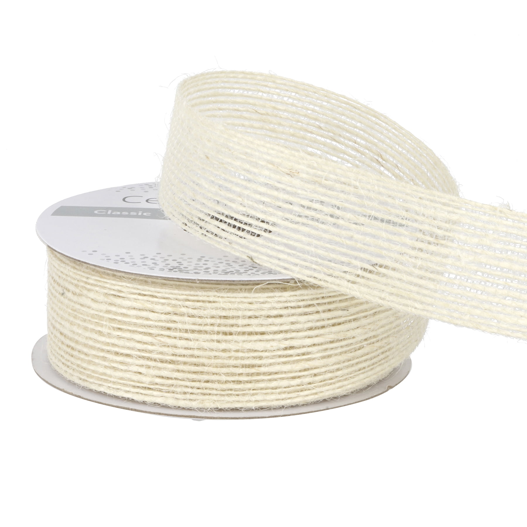 Ivory Jute Ribbon 1" x 5 yd for Crafting and Decor