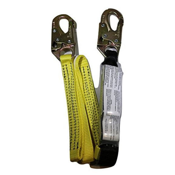 1" x 6 ft. Shock-Absorbing Nylon Web Lanyard w/ Double-Locking Snap Hooks
