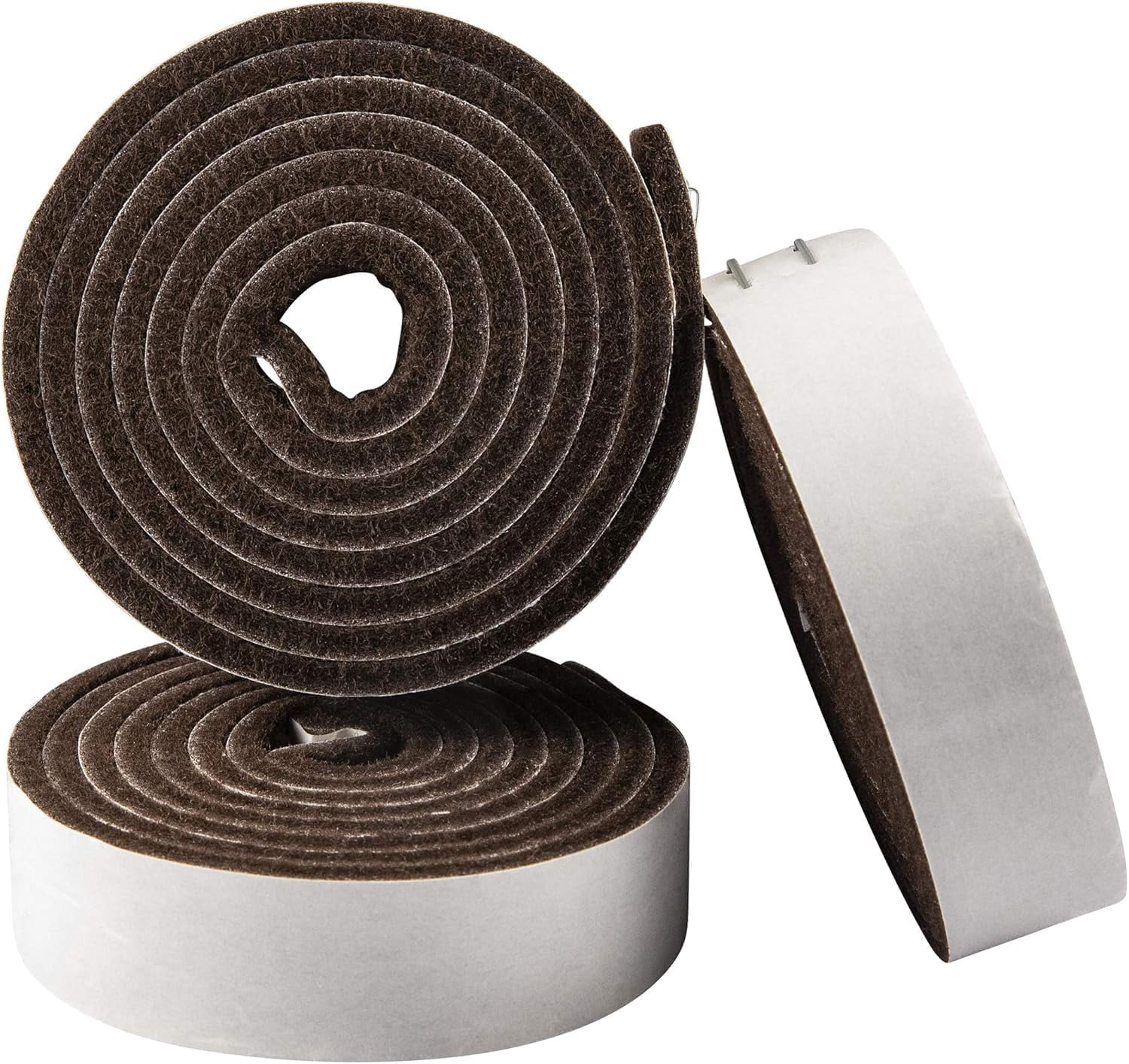 1" x 60" Roll of Heavy-Duty Furniture Slider Felt Strips for Hard Surfaces Adhesive Tape Moving Pads Beds Sofas Dressers Brown