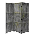 thumbnail image 1 of 1" x 63" x 72" Brown 3 Panel Solid Wood Fortress  Screen, 1 of 3