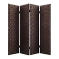 thumbnail image 1 of 1" x 84" x 84" Bronze Wood & Fabric  Screen, 1 of 2
