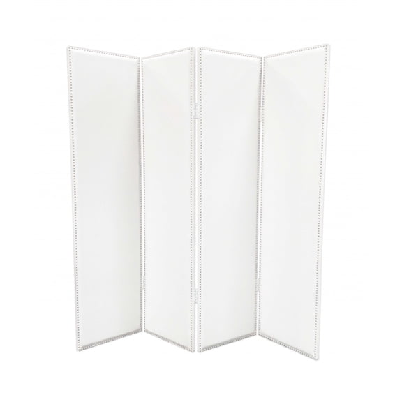 1" x 84" x 84" White Faux leather  Screen